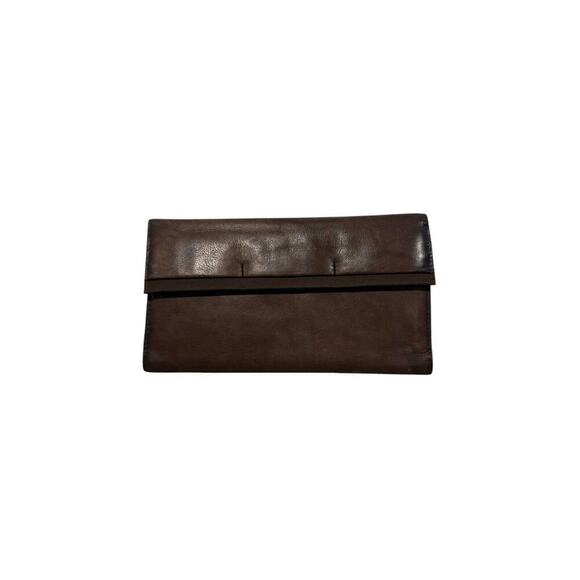 Buxton Dark Brown Large Leather Trifold Wallet Women’s - Picture 1 of 10